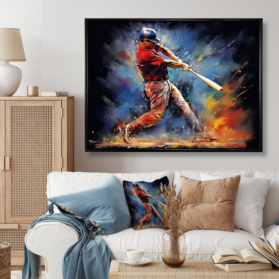 Baseball Swing Of Emotion I - Sport Baseball Canvas Wall Art