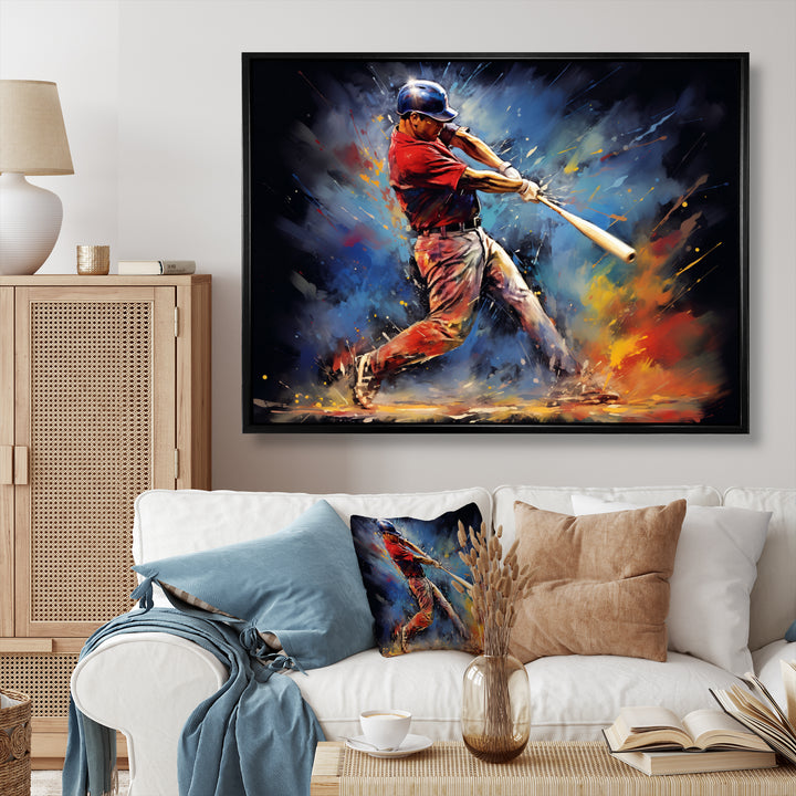 Baseball Swing Of Emotion I - Sport Baseball Canvas Wall Art