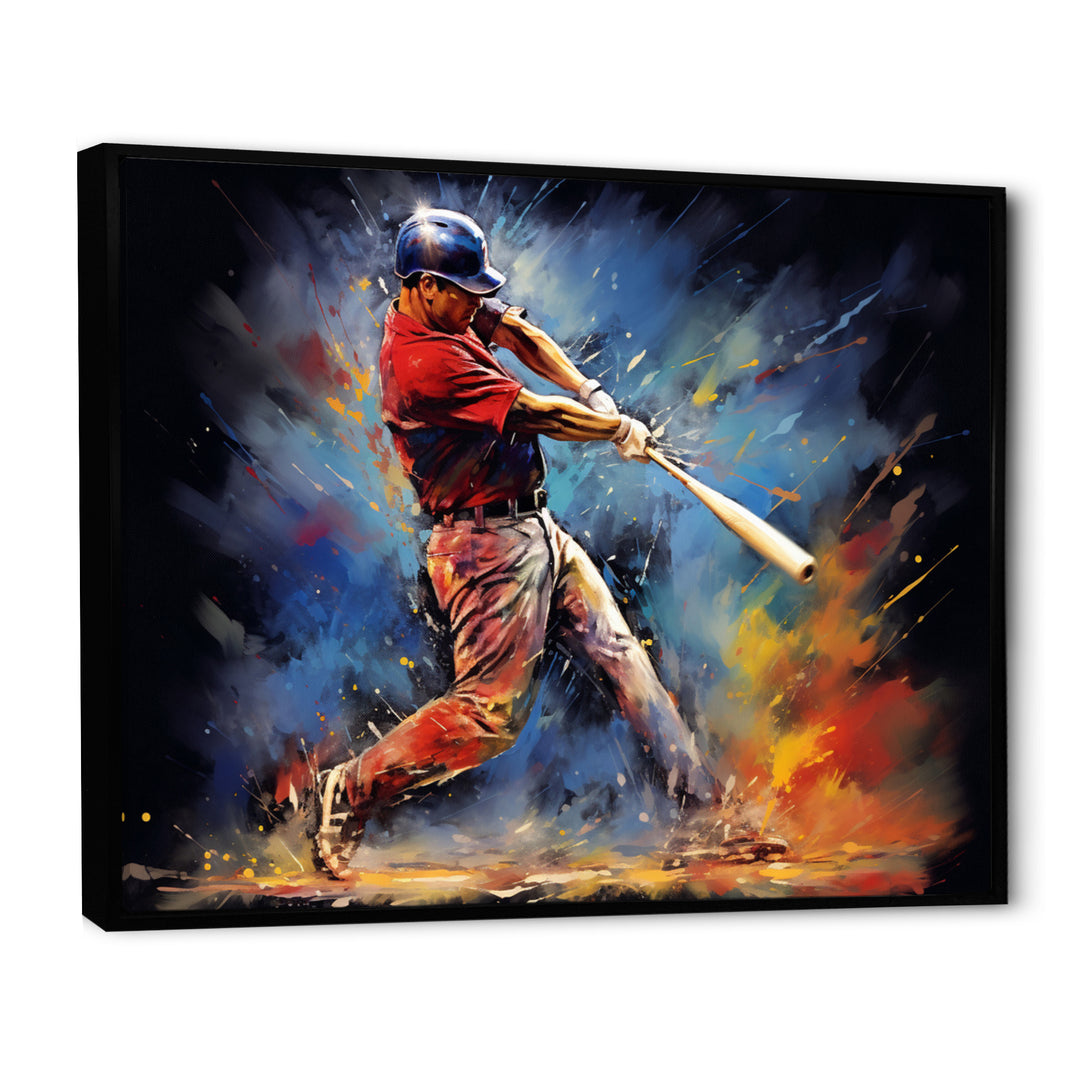 Baseball Swing Of Emotion I - Sport Baseball Canvas Wall Art