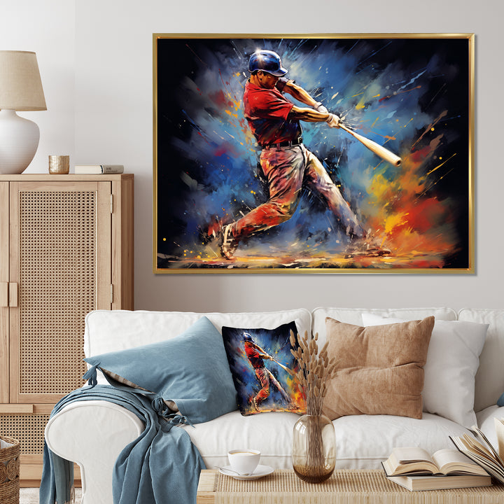 Baseball Swing Of Emotion I - Sport Baseball Canvas Wall Art