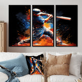 Baseball Swing Of Emotion III - Canvas Wall Art Sets