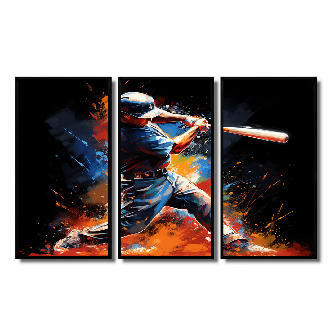 Baseball Swing Of Emotion III - Canvas Wall Art Sets