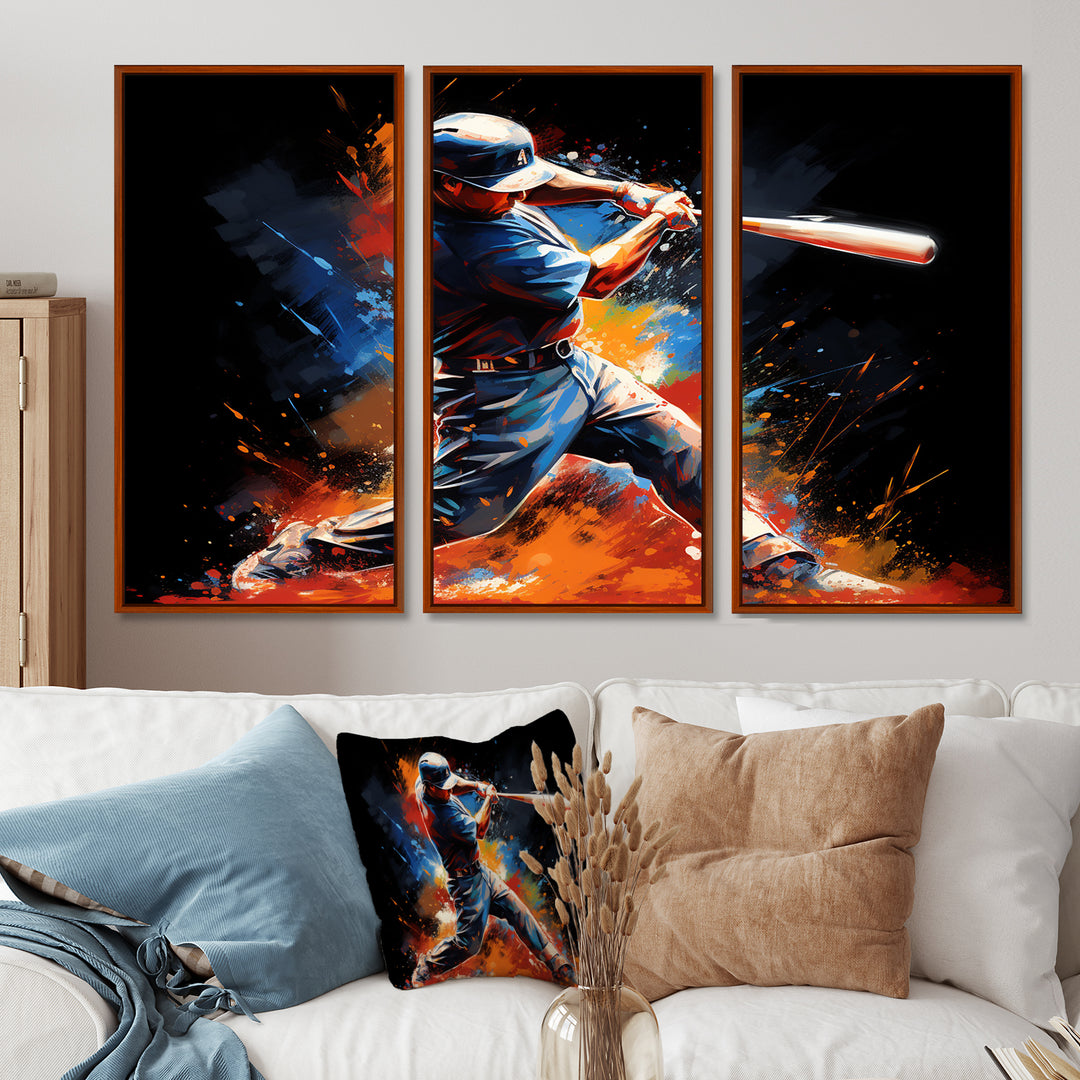 Baseball Swing Of Emotion III - Canvas Wall Art Sets