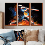 Baseball Swing Of Emotion III - Canvas Wall Art Sets