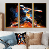 Baseball Swing Of Emotion III - Canvas Wall Art Sets