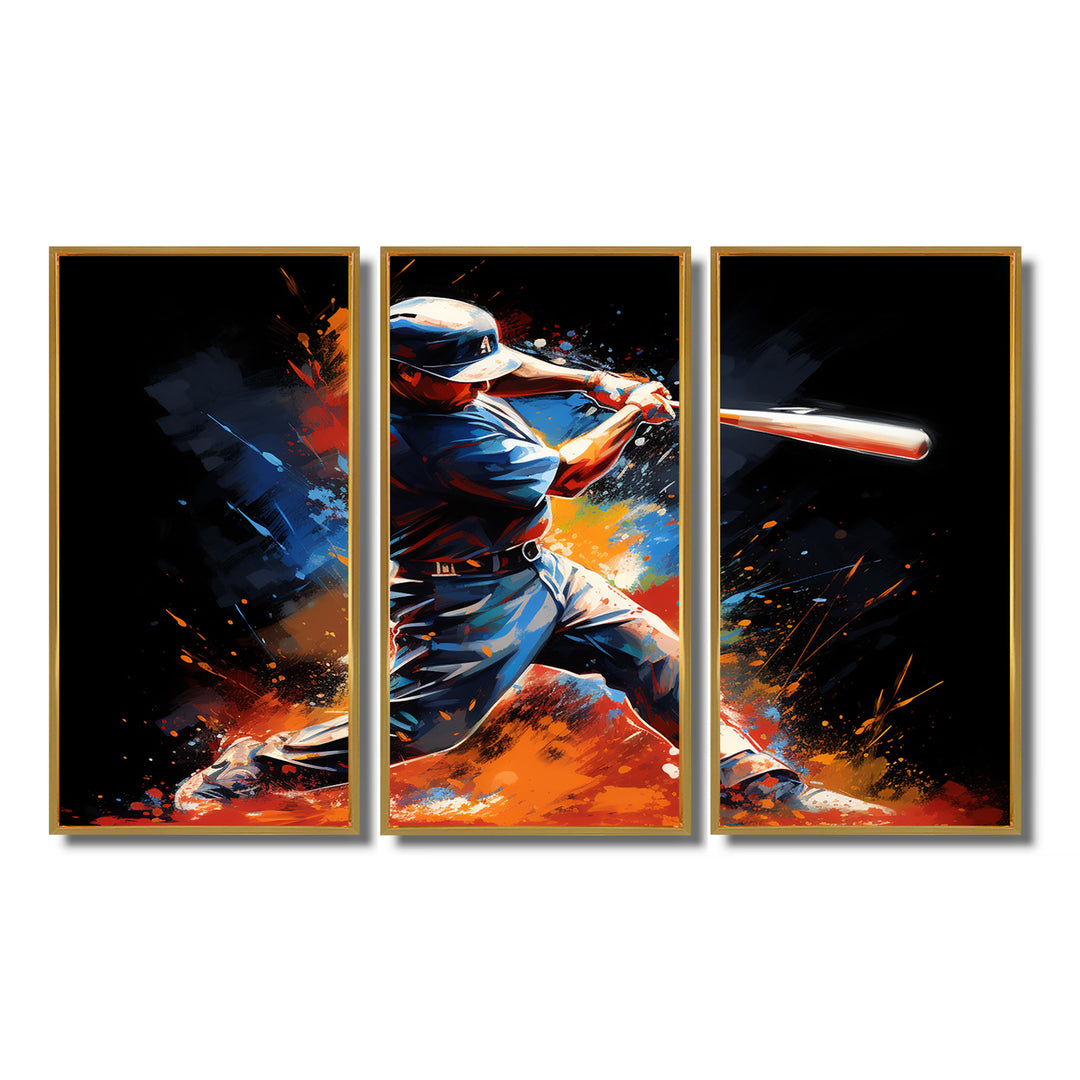 Baseball Swing Of Emotion III - Canvas Wall Art Sets