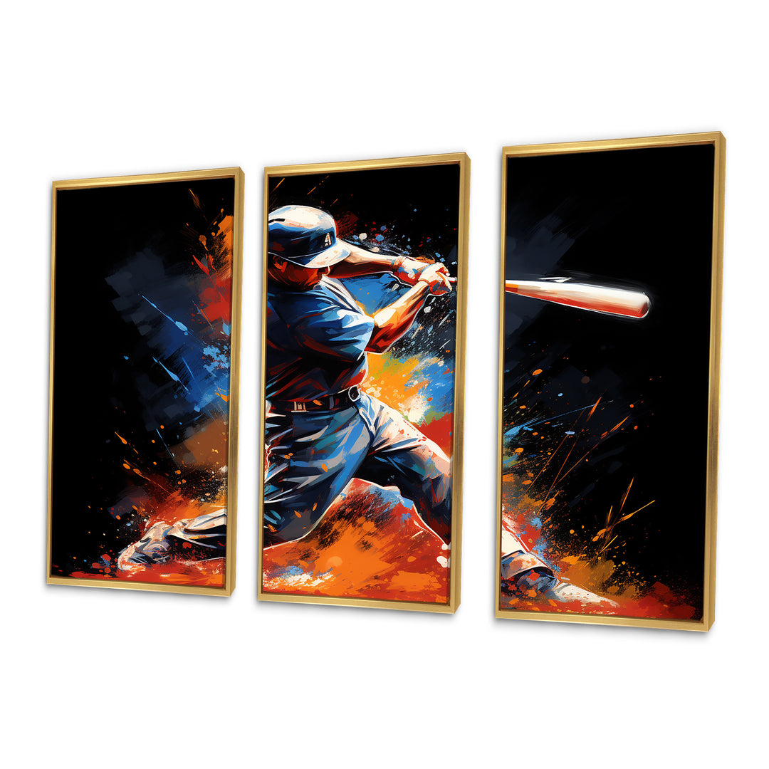 Baseball Swing Of Emotion III - Canvas Wall Art Sets