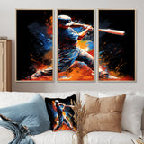 Baseball Swing Of Emotion III - Canvas Wall Art Sets