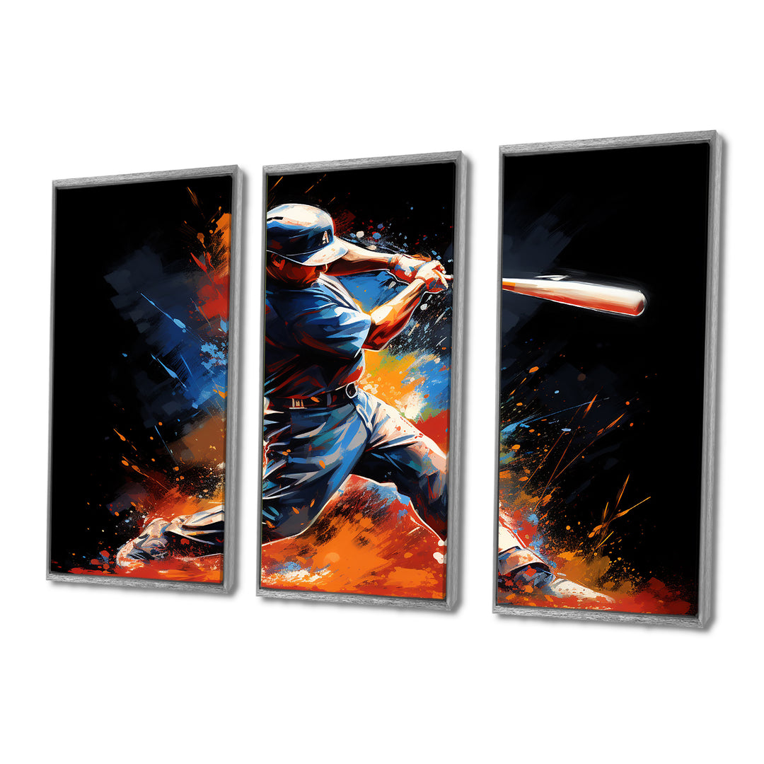 Baseball Swing Of Emotion III - Canvas Wall Art Sets