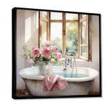 Bath Laundry Gentle Watercolor I - Illustration Canvas Wall Art