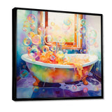 Bath Impressionist Bubbles - Illustration Canvas Wall Art