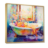 Bath Impressionist Bubbles - Illustration Canvas Wall Art