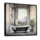 Bath Monochrome Of Tranquility I - Illustration Canvas Wall Art