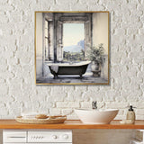 Bath Monochrome Of Tranquility I - Illustration Canvas Wall Art