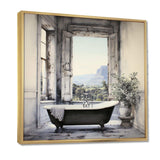 Bath Monochrome Of Tranquility I - Illustration Canvas Wall Art