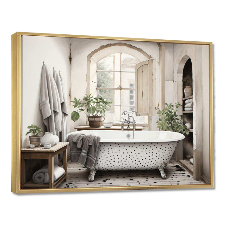 Minimalism Bath Of Serenity II - Illustration Canvas Wall Art