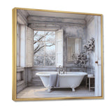 Farmhouse Bathroom Charm II - Humor Canvas Wall Art