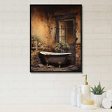 Bathroom Rustic Charm I - Humor Canvas Wall Art