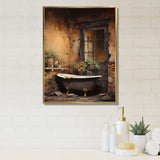 Bathroom Rustic Charm I - Humor Canvas Wall Art