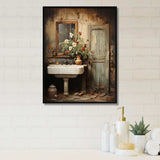 Bathroom Rustic Charm II - Humor Canvas Wall Art