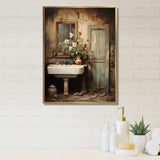 Bathroom Rustic Charm II - Humor Canvas Wall Art