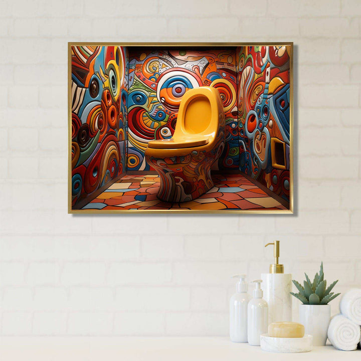 Bathroom Toilet Bold Modernity - Humor Canvas Wall Art