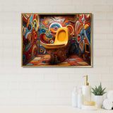 Bathroom Toilet Bold Modernity - Humor Canvas Wall Art