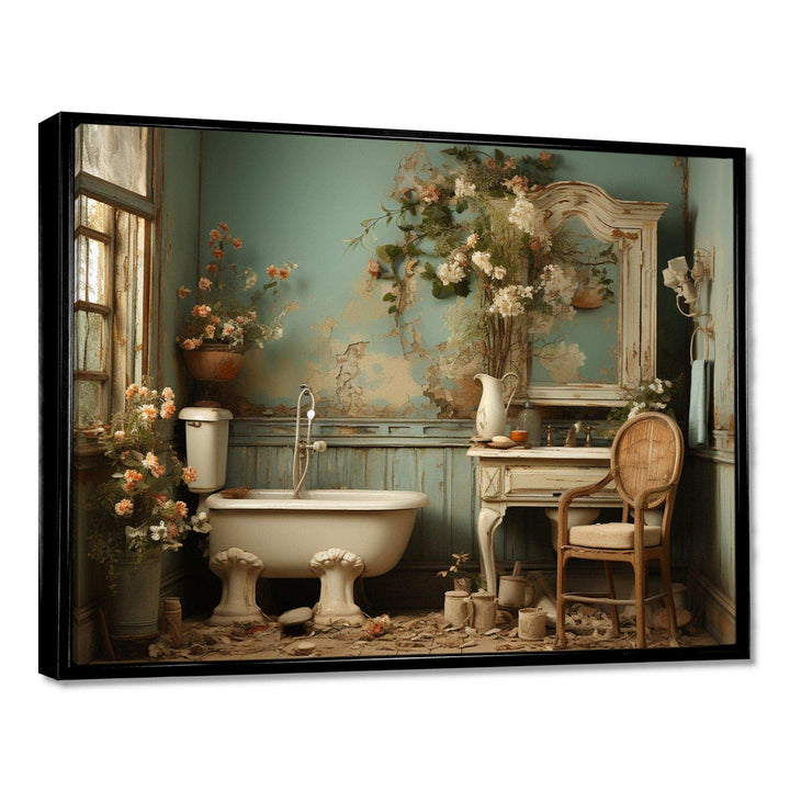 Bathroom Toilet Vintage Charm III - Humor Canvas Wall Art