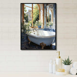 Bathroom Tranquil Reflections V - Humor Canvas Wall Art