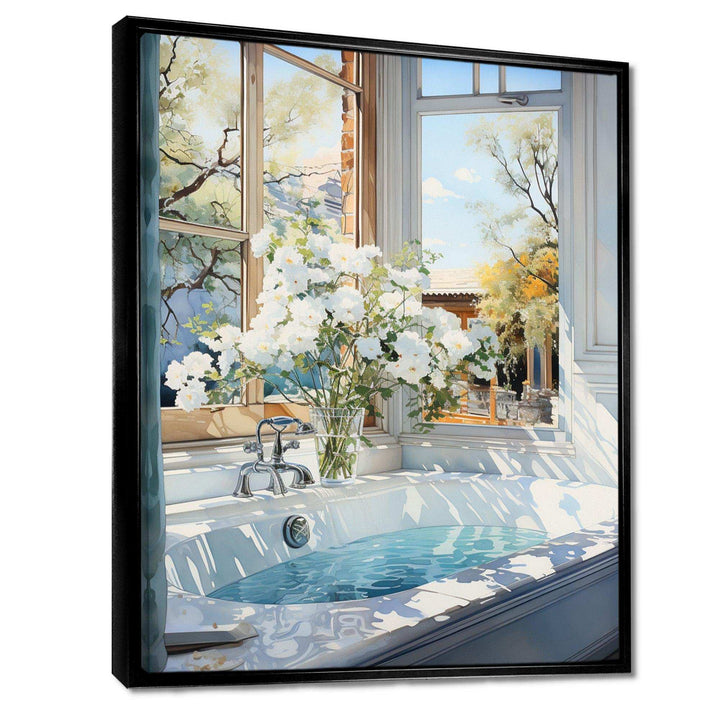 Bathroom Tranquil Reflections VI - Humor Canvas Wall Art