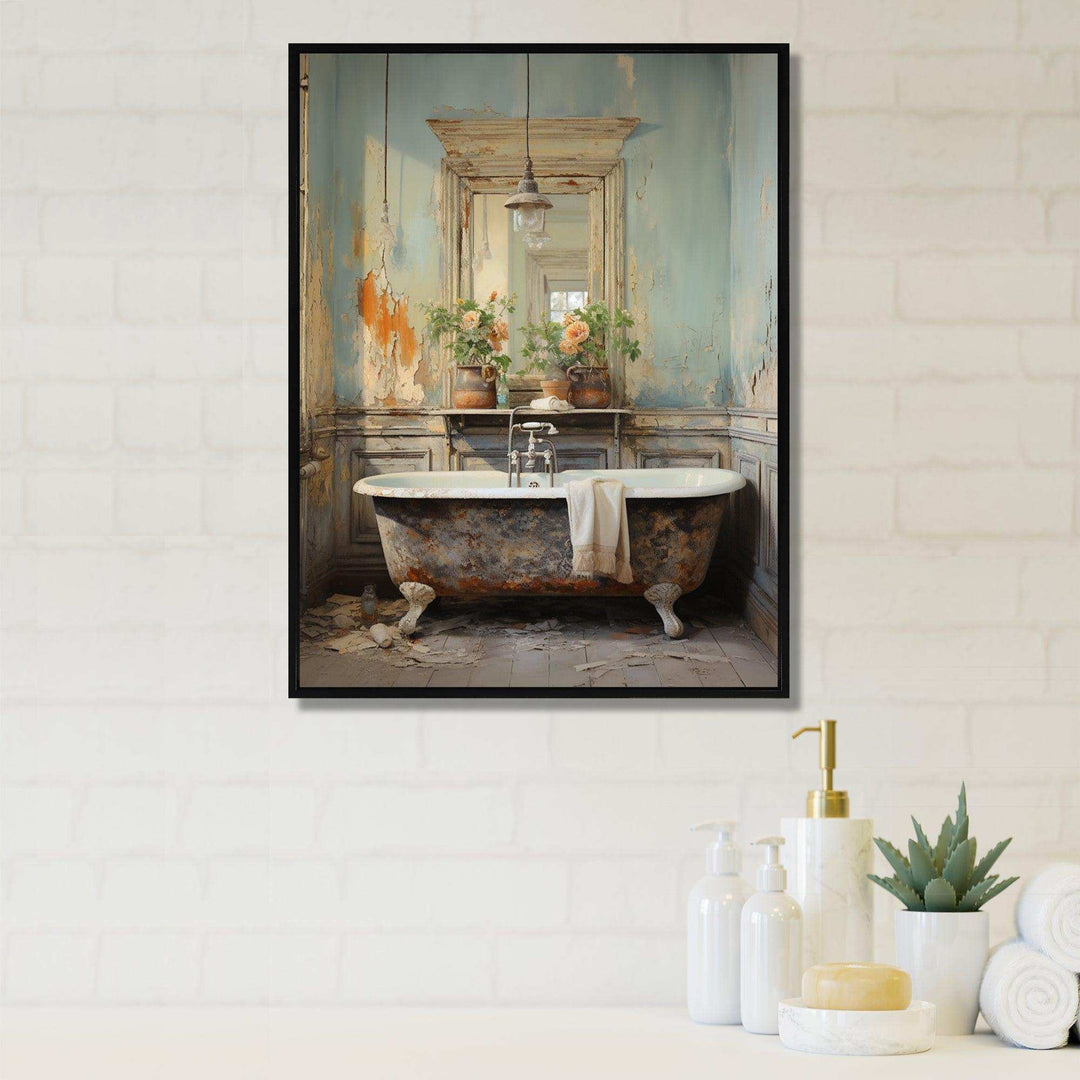 Bathroom Vintage Charm II - Humor Canvas Wall Art