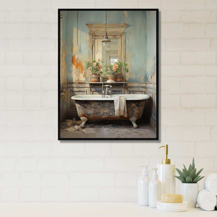 Bathroom Vintage Charm II - Humor Canvas Wall Art