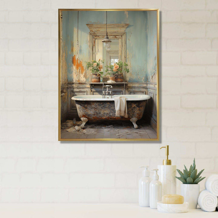 Bathroom Vintage Charm II - Humor Canvas Wall Art