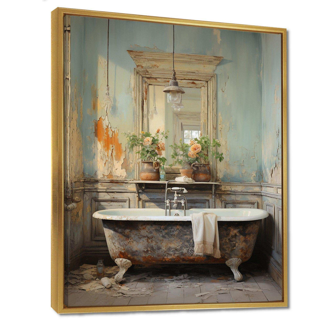 Bathroom Vintage Charm II - Humor Canvas Wall Art