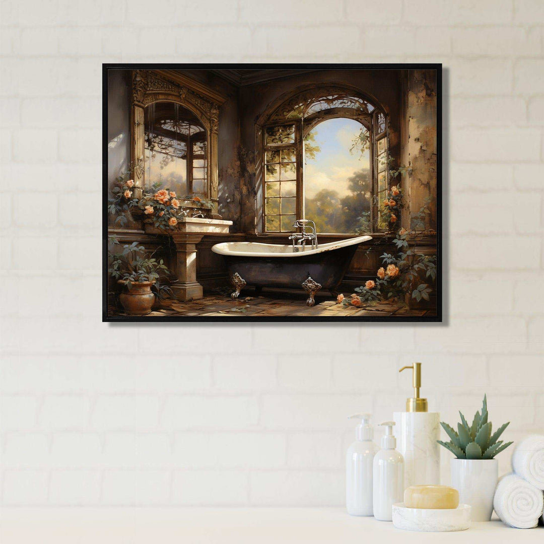 Bathroom Vintage Elegance I - Humor Canvas Wall Art