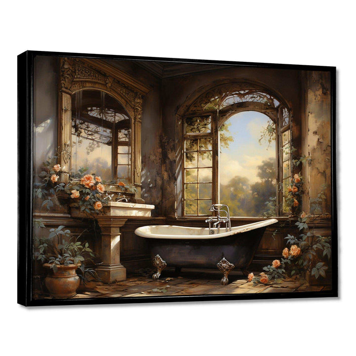 Bathroom Vintage Elegance I - Humor Canvas Wall Art