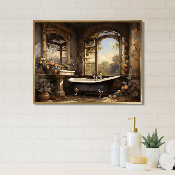 Bathroom Vintage Elegance I - Humor Canvas Wall Art