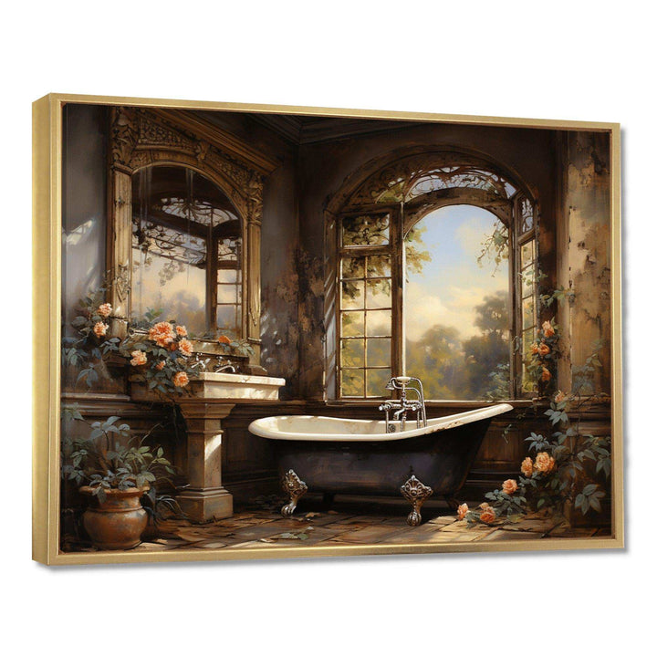 Bathroom Vintage Elegance I - Humor Canvas Wall Art