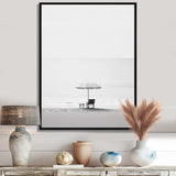 Black And White Minimalism Beach Photo I - Coastal Canvas Wall Art