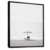 Black And White Minimalism Beach Photo I - Coastal Canvas Wall Art