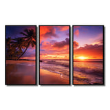Beach Photo Sunset Serenade IV - Canvas Multipanels Set of 3