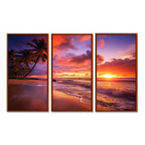 Beach Photo Sunset Serenade IV - Canvas Multipanels Set of 3