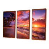 Beach Photo Sunset Serenade IV - Canvas Multipanels Set of 3