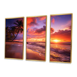 Beach Photo Sunset Serenade IV - Canvas Multipanels Set of 3