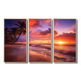 Beach Photo Sunset Serenade IV - Canvas Multipanels Set of 3