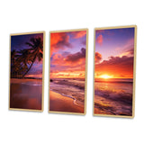 Beach Photo Sunset Serenade IV - Canvas Multipanels Set of 3
