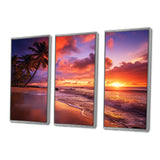 Beach Photo Sunset Serenade IV - Canvas Multipanels Set of 3