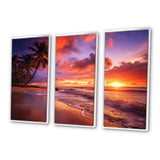 Beach Photo Sunset Serenade IV - Canvas Multipanels Set of 3