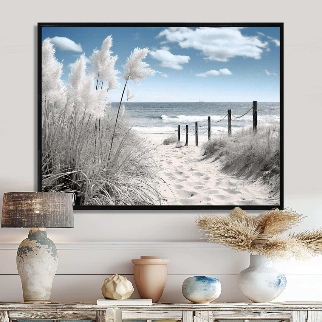 IDesignart Beach Seascape Dreams Path II   Coastal Canvas Wall Art