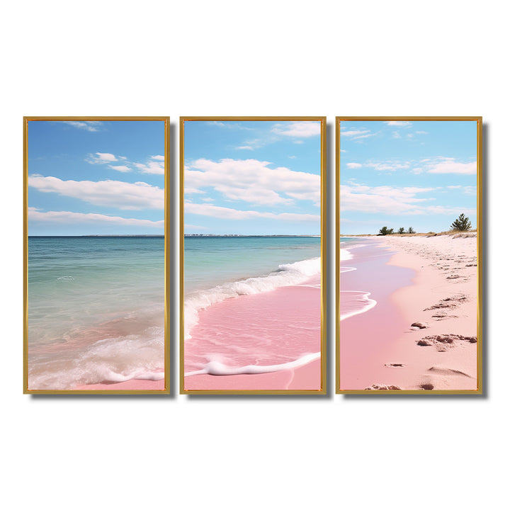 Pink Minimalism Beach Landscape I - Multi-Panels